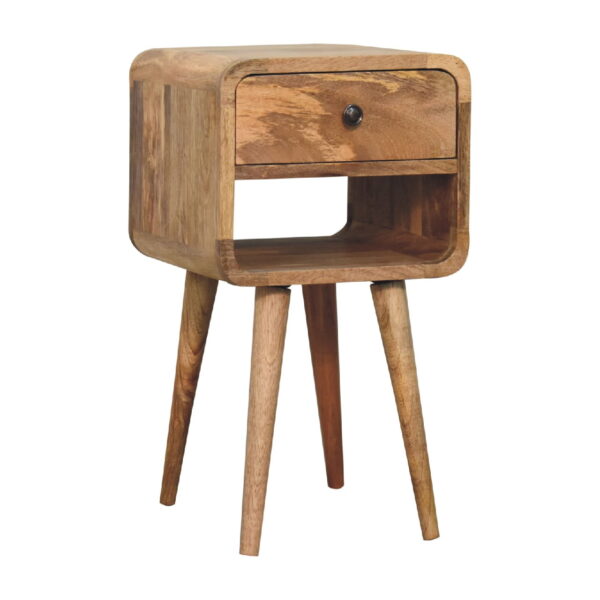 molsana Mini Oak Curved Bedside Table – Compact Stylish Nightstand - Image 3