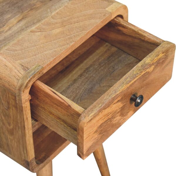 molsana Mini Oak Curved Bedside Table – Compact Stylish Nightstand - Image 5