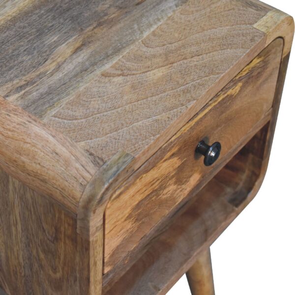 molsana Mini Oak Curved Bedside Table – Compact Stylish Nightstand - Image 6