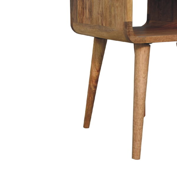 molsana Mini Oak Curved Bedside Table – Compact Stylish Nightstand - Image 7