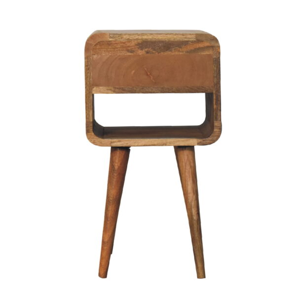 molsana Mini Oak Curved Bedside Table – Compact Stylish Nightstand - Image 9