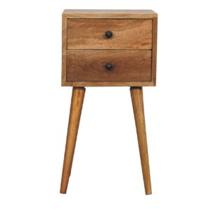 molsana Mini 2-Drawer Oak Bedside Table – Compact & Functional Nightstand
