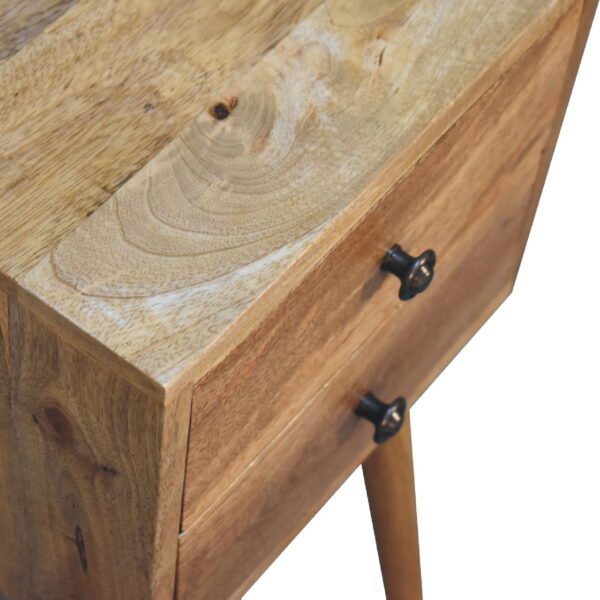 molsana Mini 2-Drawer Oak Bedside Table – Compact & Functional Nightstand - Image 5