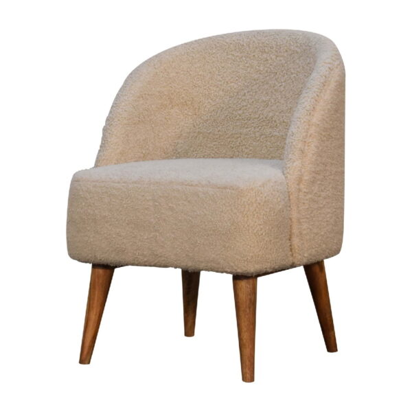 molsana Cream Bouclé Tub Chair – Cozy & Stylish Accent Seating - Image 2