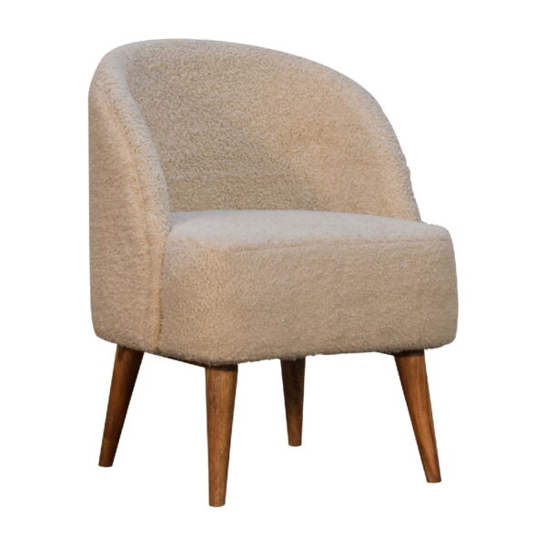 molsana Cream Bouclé Tub Chair – Cozy & Stylish Accent Seating - Image 3