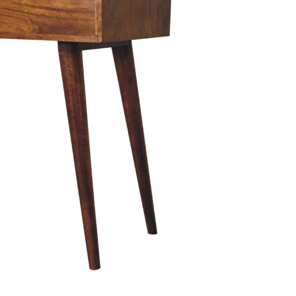 molsana Mini Chestnut Dressing Table with Foldable Mirror – Space-Saving Vanity - Image 8