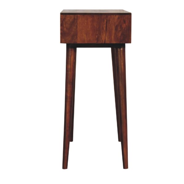 molsana Mini Chestnut Dressing Table with Foldable Mirror – Space-Saving Vanity - Image 9