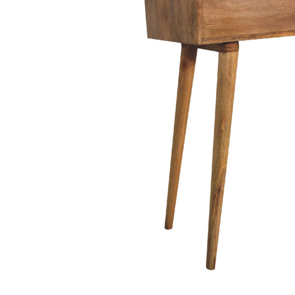 molsana Mini Oak Dressing Table with Foldable Mirror – Compact Vanity Station - Image 8