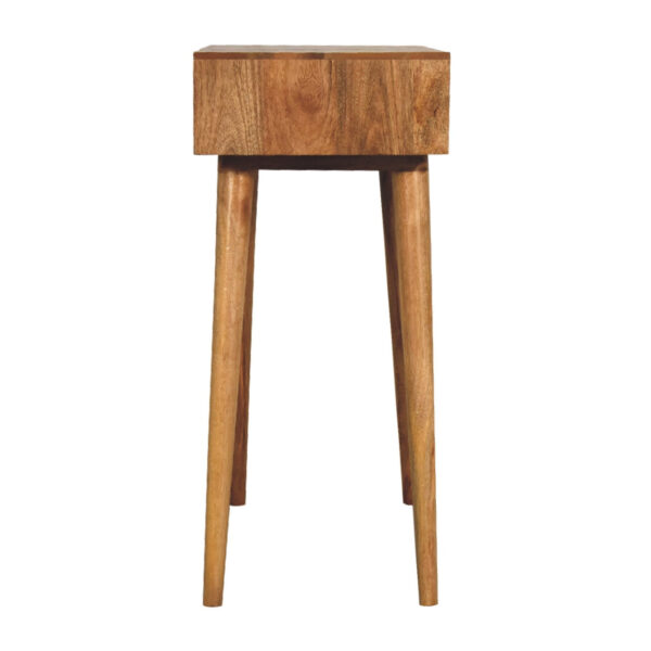 molsana Mini Oak Dressing Table with Foldable Mirror – Compact Vanity Station - Image 9
