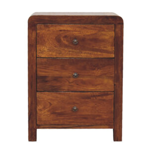 molsana Chestnut Wood Bedside Table – Stylish Compact Nightstand