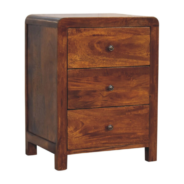 molsana Chestnut Wood Bedside Table – Stylish Compact Nightstand - Image 3