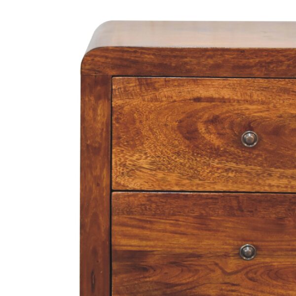 molsana Chestnut Wood Bedside Table – Stylish Compact Nightstand - Image 4