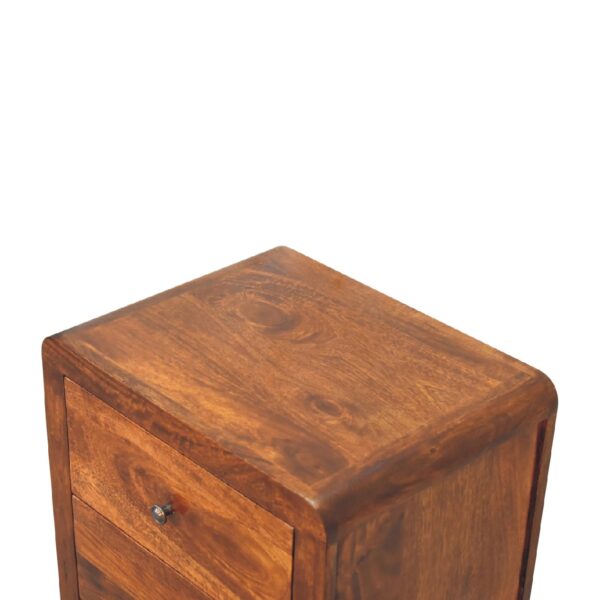 molsana Chestnut Wood Bedside Table – Stylish Compact Nightstand - Image 5