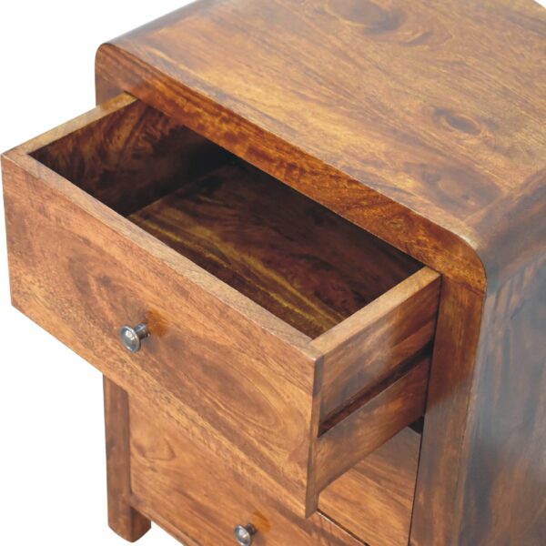 molsana Chestnut Wood Bedside Table – Stylish Compact Nightstand - Image 6