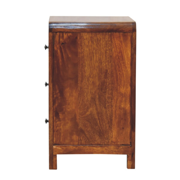 molsana Chestnut Wood Bedside Table – Stylish Compact Nightstand - Image 8