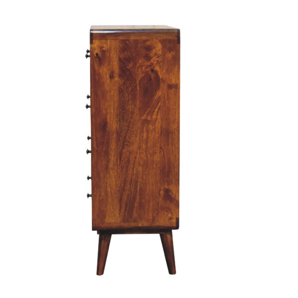 molsana 2-over-3 Curved Chestnut Chest – Stylish Multi-Drawer Storage - Image 8