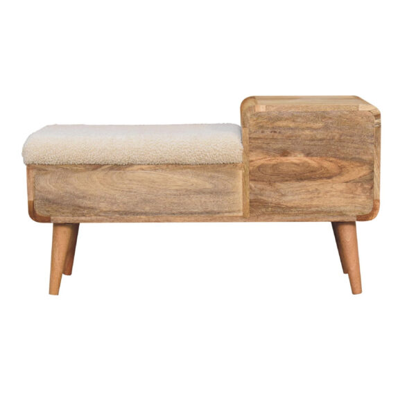 molsana Elegant Boucle Telephone Table – Compact Carved Accent Table - Image 10