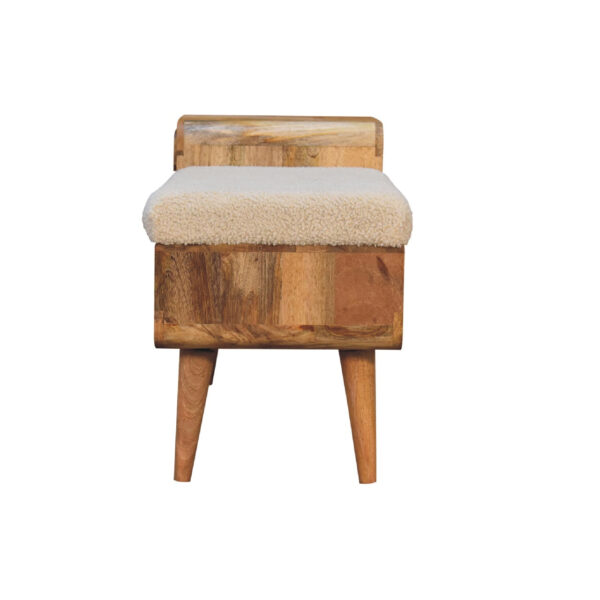 molsana Elegant Boucle Telephone Table – Compact Carved Accent Table - Image 8