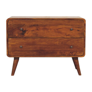 molsana 2-Drawer Curved Chestnut Chest – Elegant Storage Solution