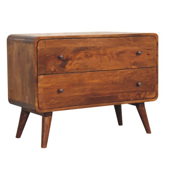 molsana 2-Drawer Curved Chestnut Chest – Elegant Storage Solution - Image 3