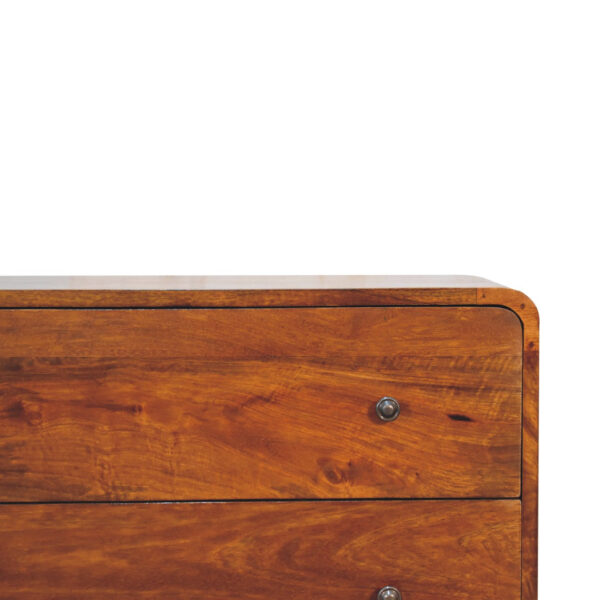 molsana 2-Drawer Curved Chestnut Chest – Elegant Storage Solution - Image 4